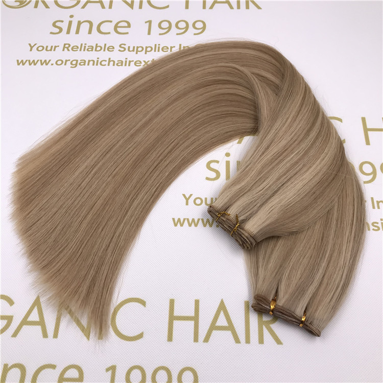 Wholesale human Slavic cuticle hand tied weft vs genius weft X388